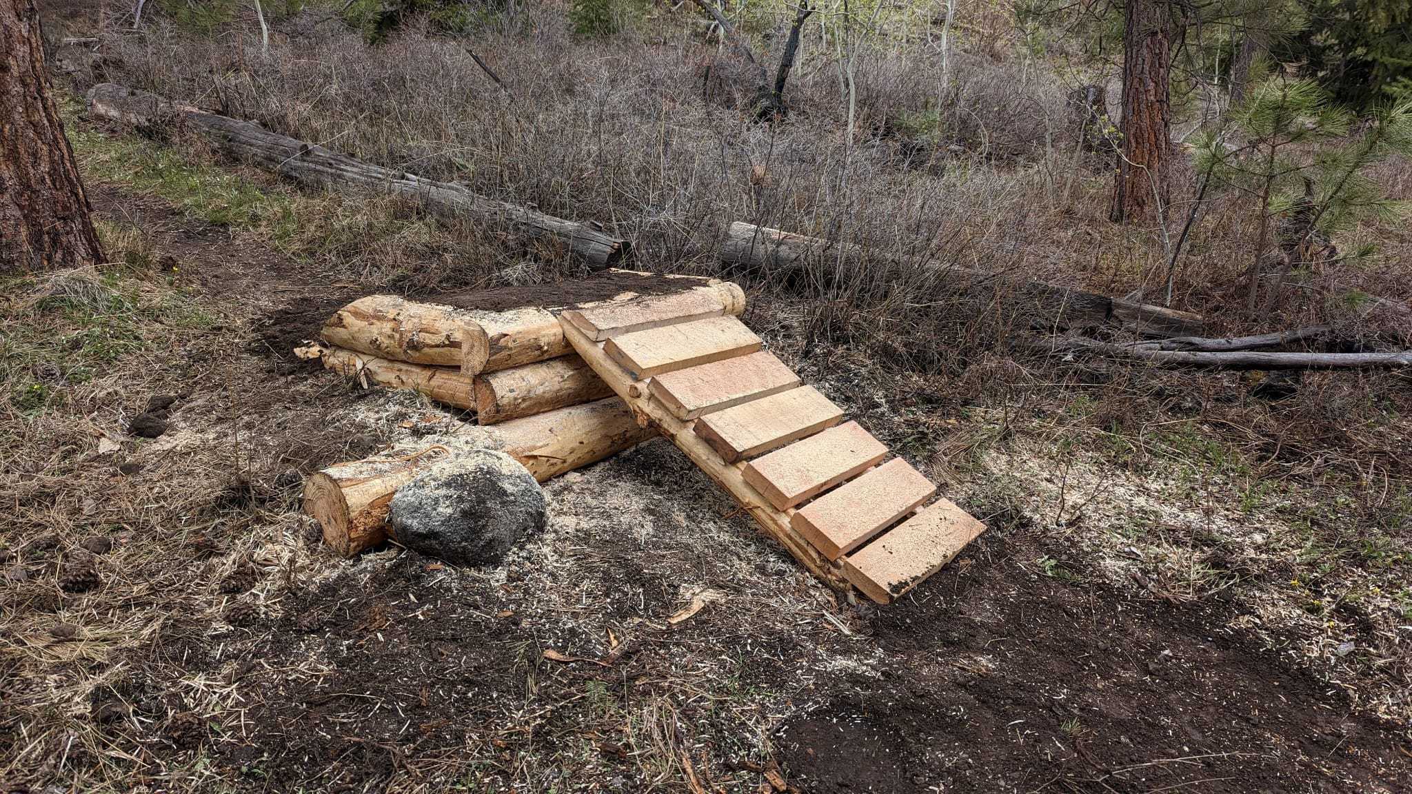 Ramps and jumps for the Merritt Mountain Biking experience.